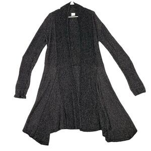 Cabi 3530‎ Long Layer Cardigan Sweater Medium Size Open Front Black and Gray